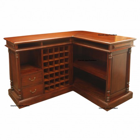 L-Shape Bar Counter H=107 x W=48 x D=170 cm H=105 cm  Width: 170/93  Depth: 56 (sizes are approximate)  Cabinet; H=203 x W=48 x D=11 6 cm